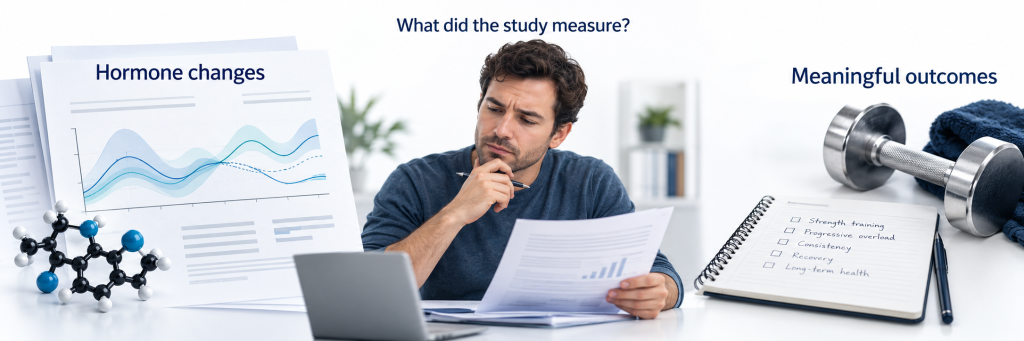 A reader comparing hormone measurements with meaningful training outcomes.