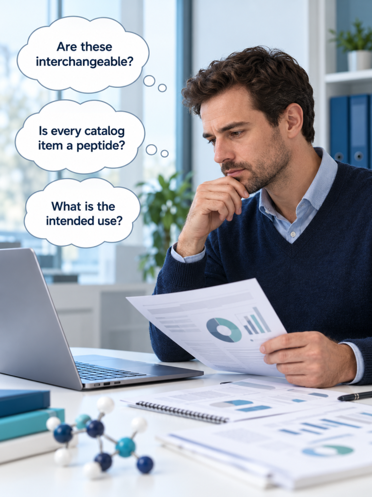 A reader asking about interchangeability, catalog contents and intended use.