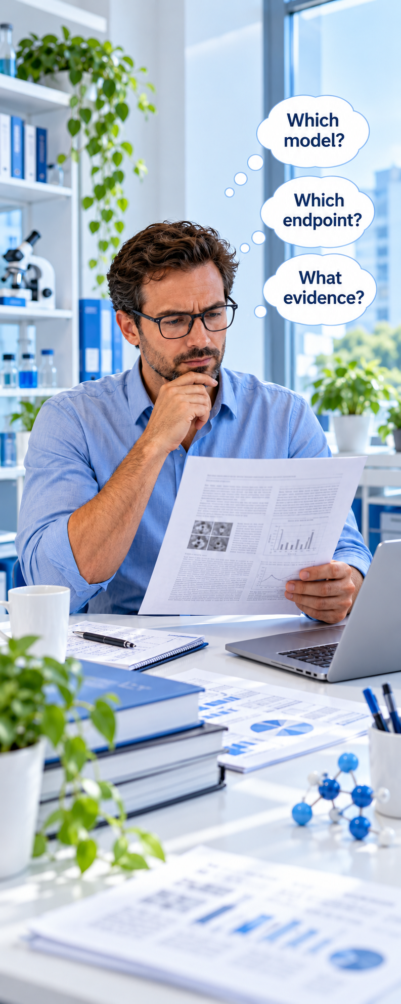 A reader asking which model, which endpoint and what evidence support a claim.