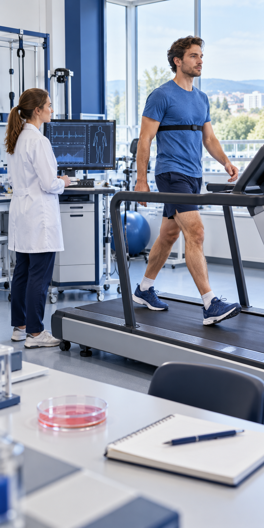 A volunteer and researcher in an exercise-physiology setting, without administration of the compound.
