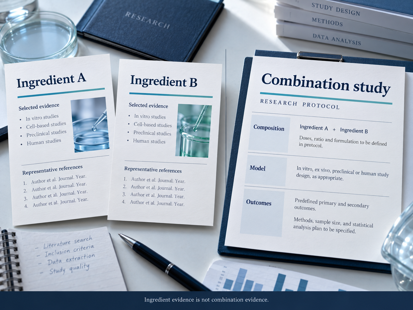 Combination evidence illustration for research procurement.